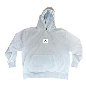 Air Jordan Flight Hoodie Men XL Blue Essentials Statement Fleece Washed Pullover